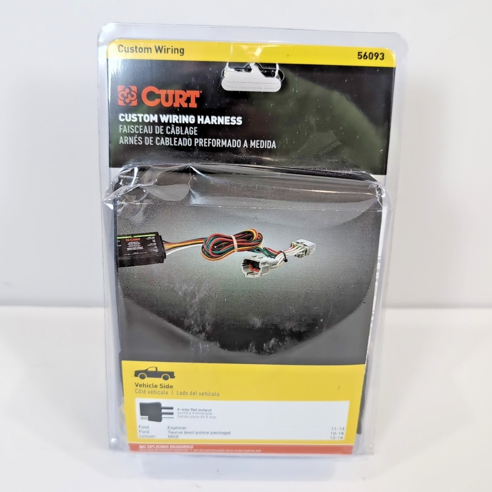 CURT 56093 4-Pin Trailer Wiring Harness For Ford Explorer Taurus Lincoln MKS